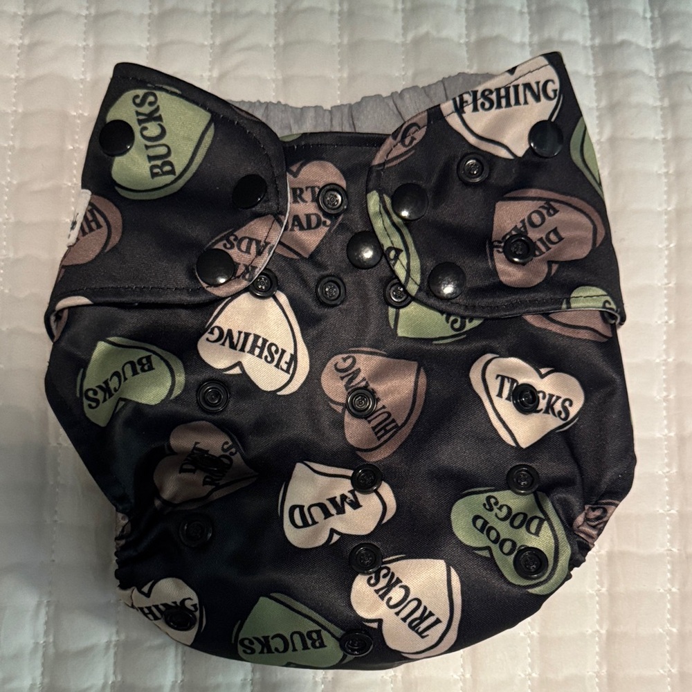 Sweet Cheeks Cloth pocket Diaper - country boy candy hearts